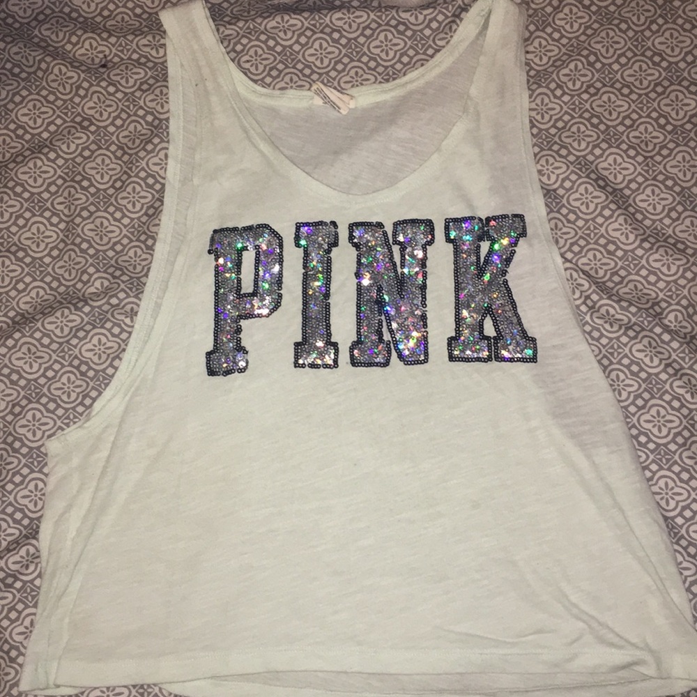 PINK Sequin Crop Top